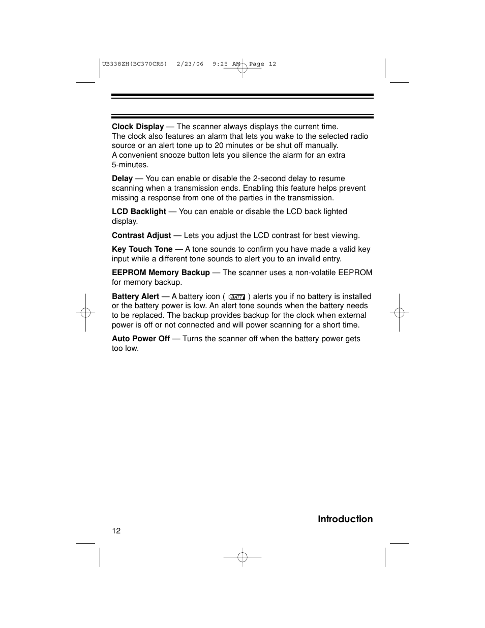 Uniden BC370CRS User Manual | Page 12 / 40