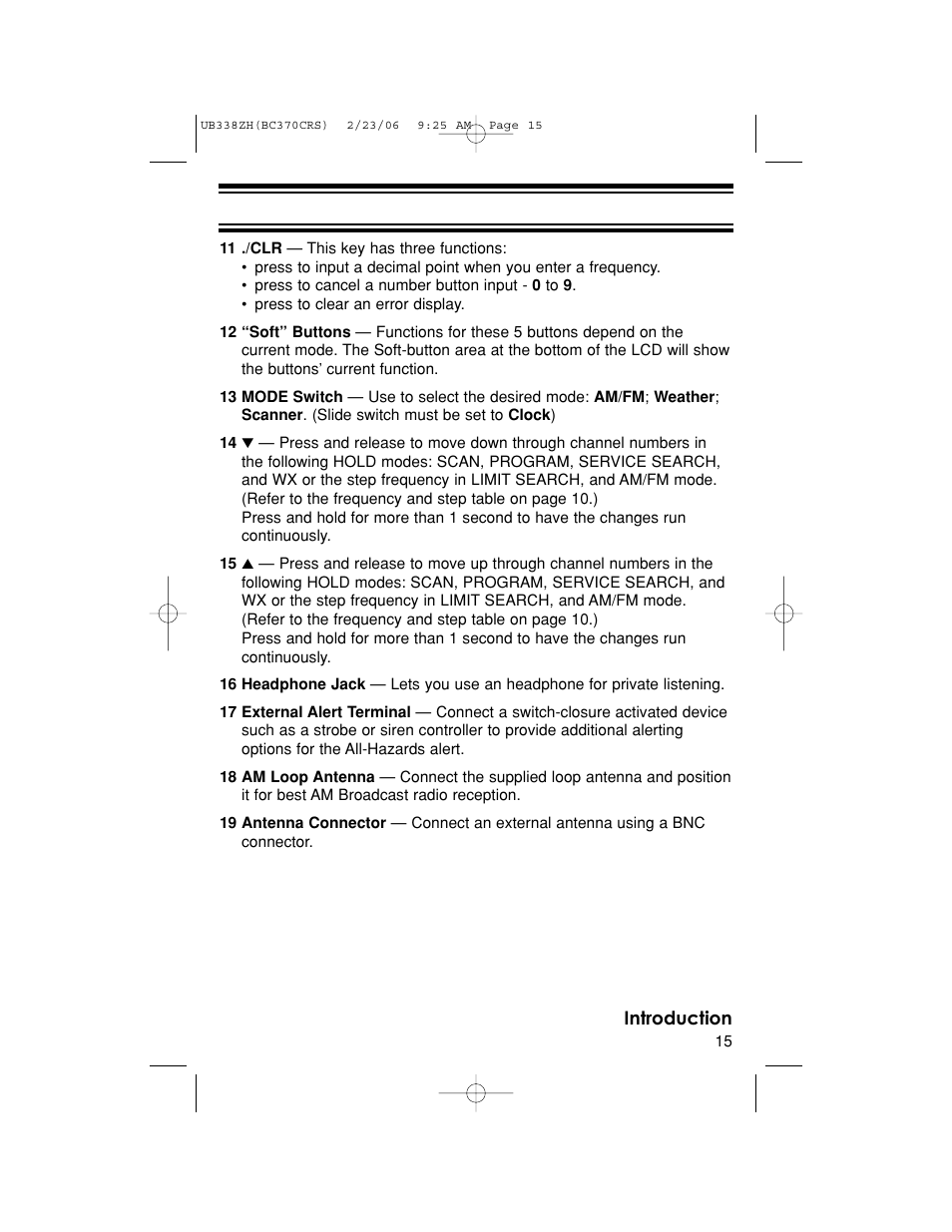 Uniden BC370CRS User Manual | Page 15 / 40