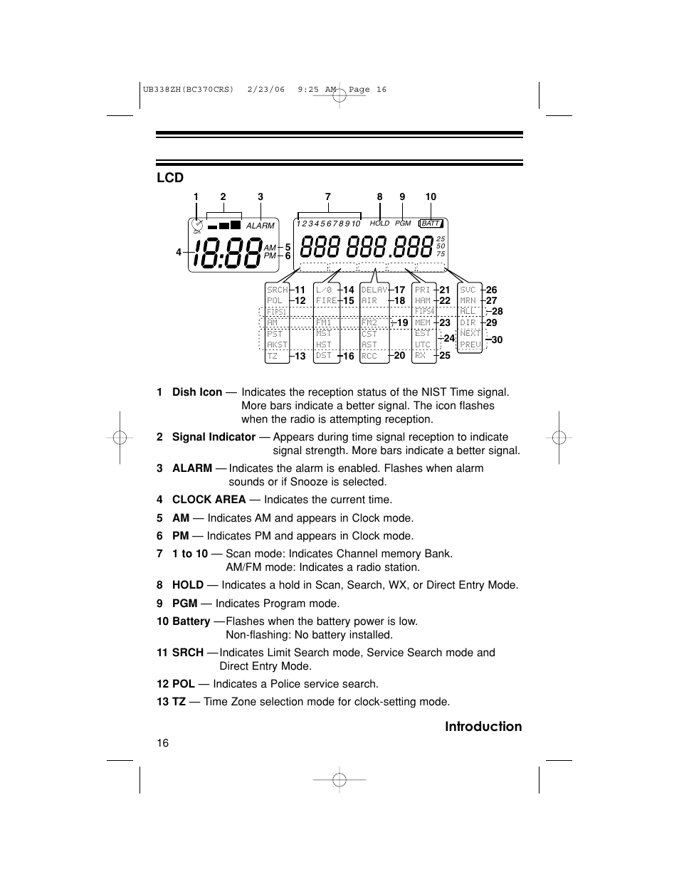 Introduction | Uniden BC370CRS User Manual | Page 16 / 40