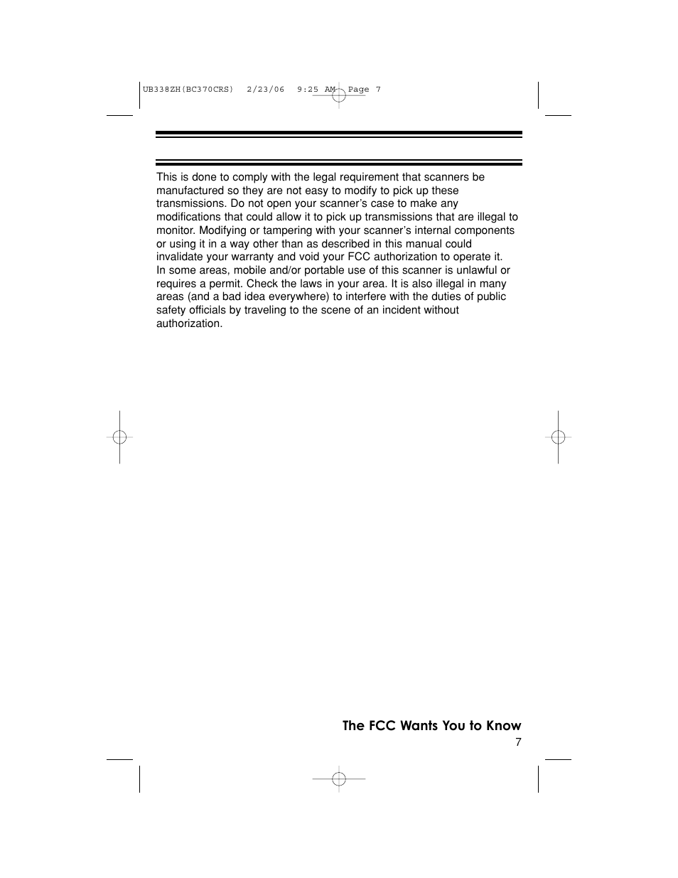Uniden BC370CRS User Manual | Page 7 / 40