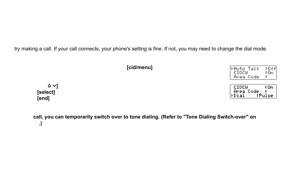 Choosing the dialing mode, P.7 | Uniden EXI4560 User Manual | Page 18 / 48