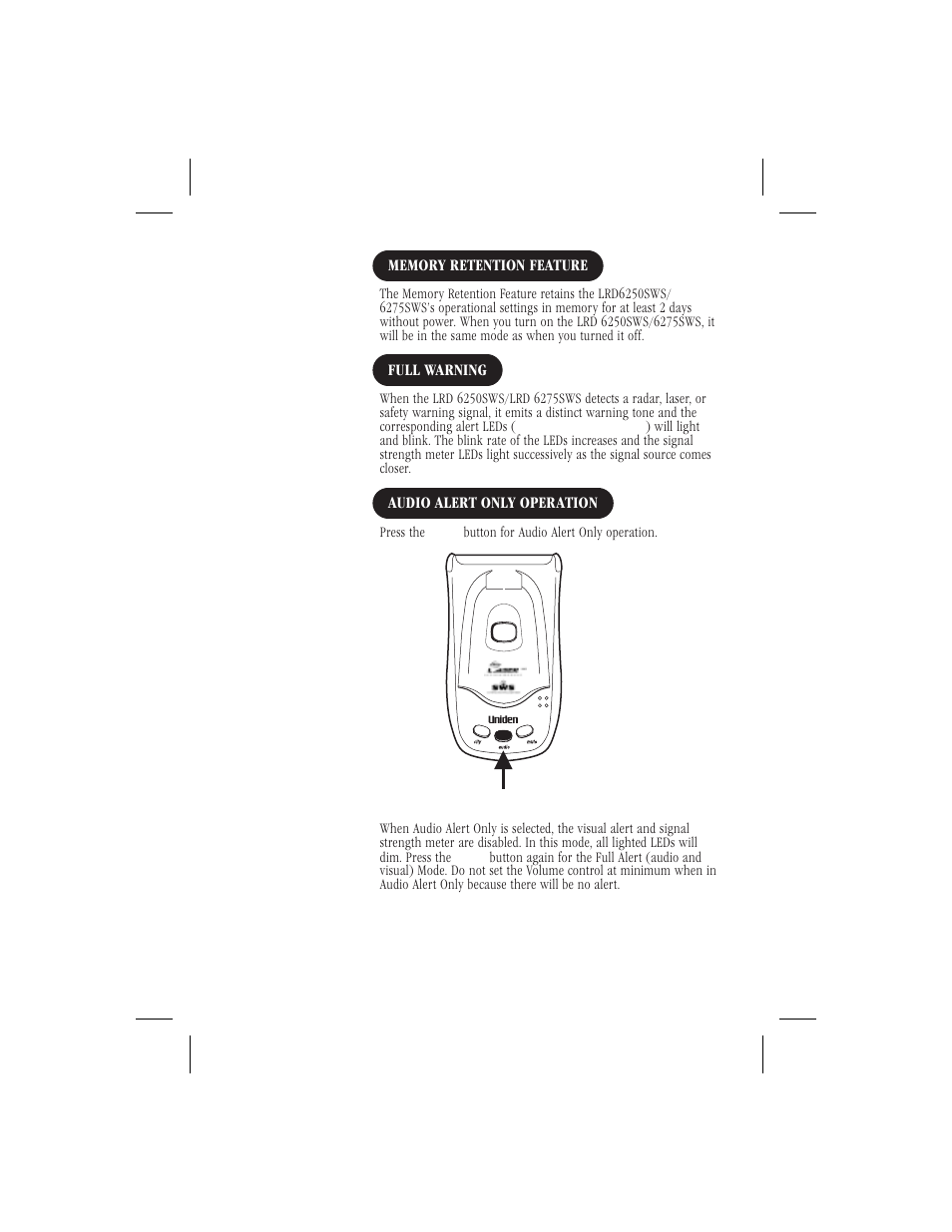 Uniden LRD 6250SWS User Manual | Page 16 / 23