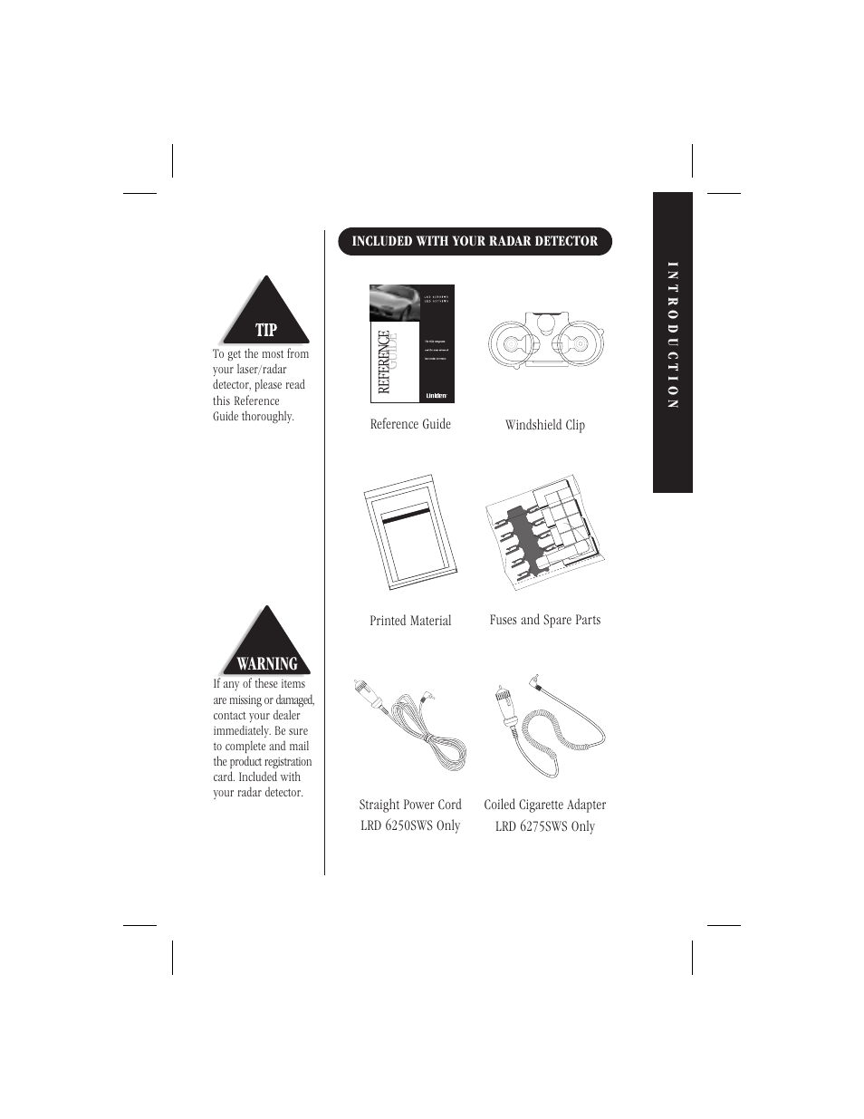 Warning | Uniden LRD 6250SWS User Manual | Page 5 / 23