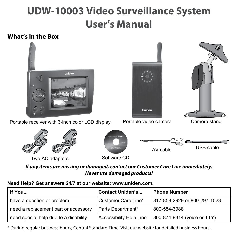 Uniden UDW-10003 User Manual | 24 pages