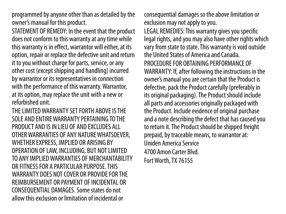 Uniden BT229 User Manual | Page 16 / 16