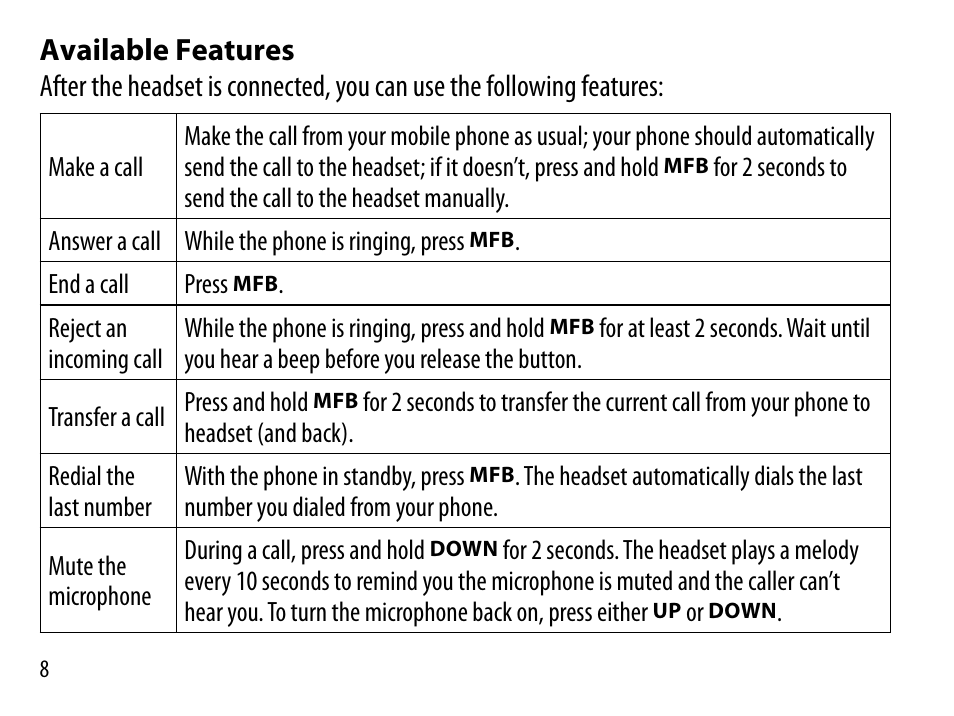 Uniden BT229 User Manual | Page 8 / 16
