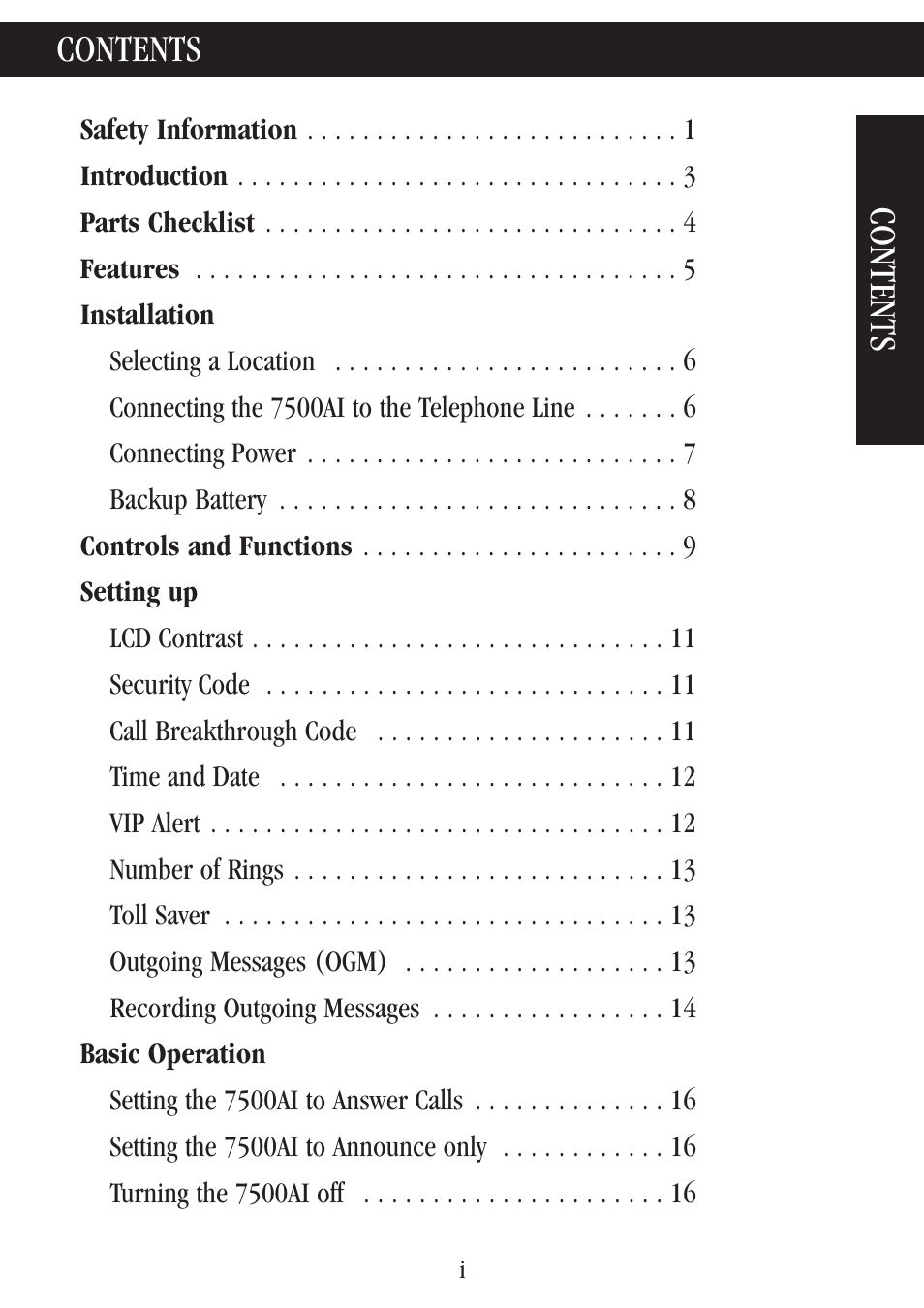 Uniden 7500AI User Manual | Page 2 / 39