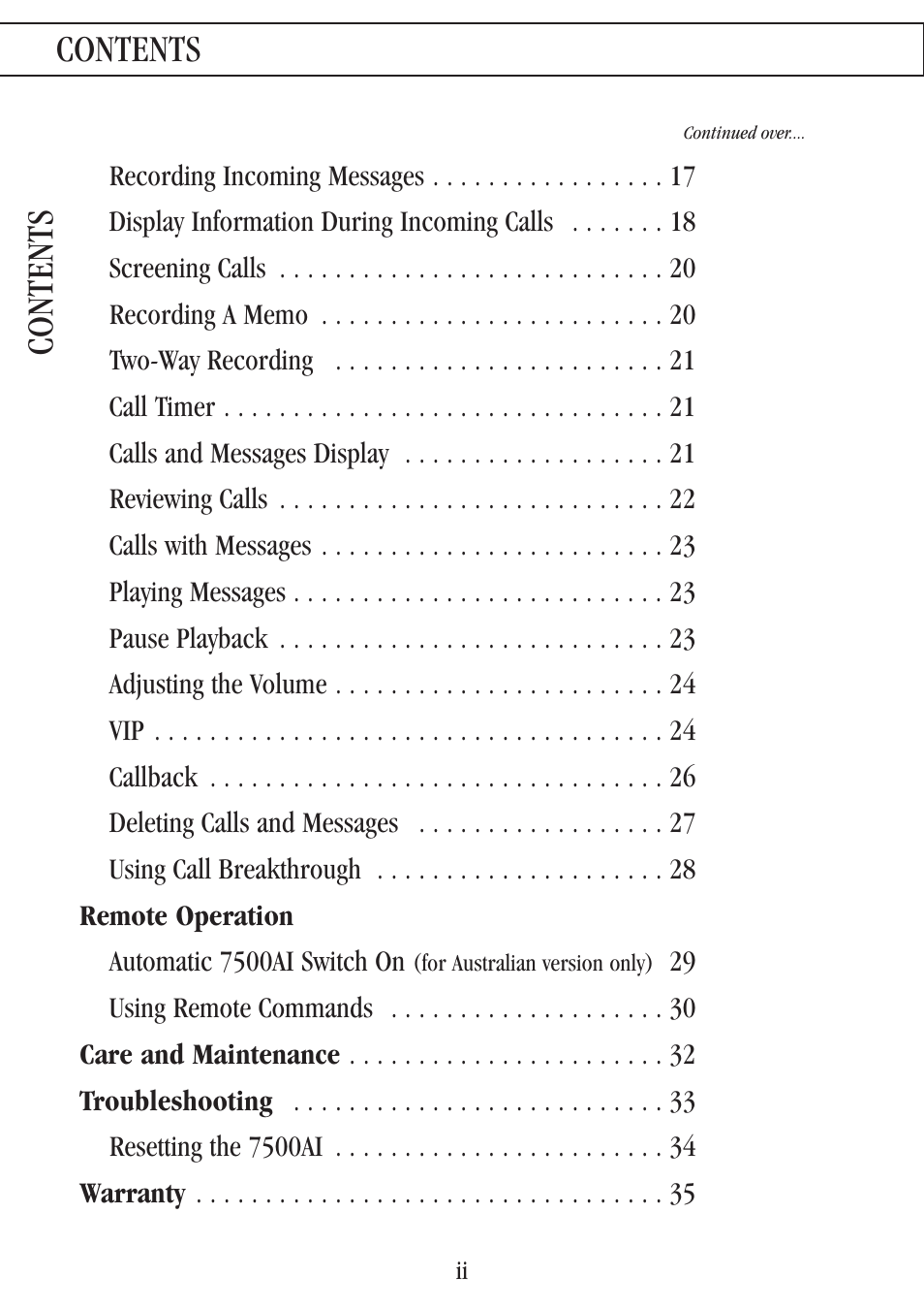 Uniden 7500AI User Manual | Page 3 / 39