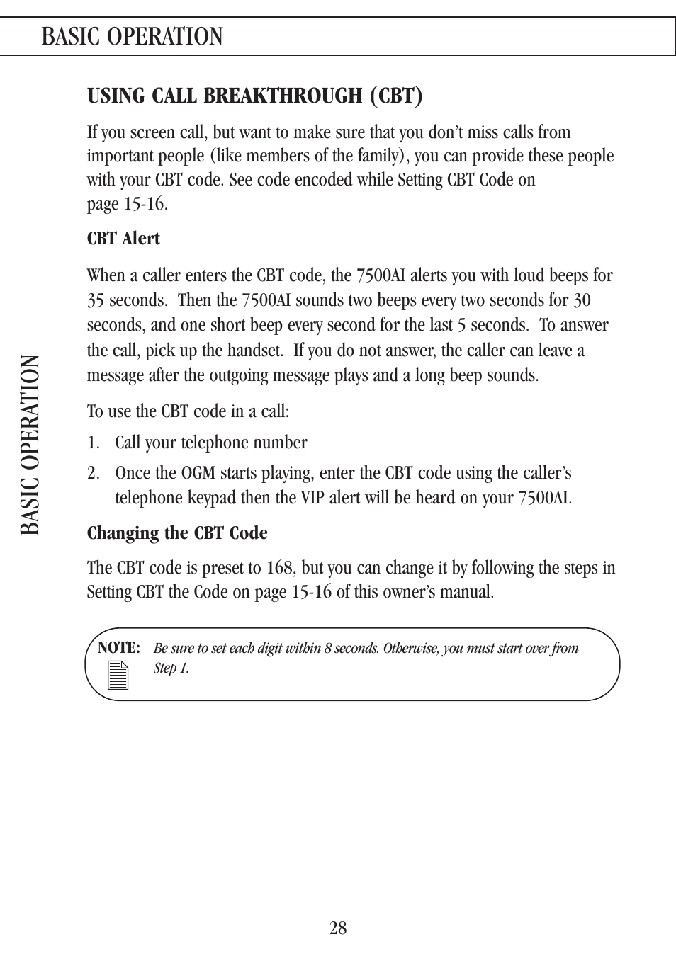 Basic operation, Basic opera tion | Uniden 7500AI User Manual | Page 31 / 39