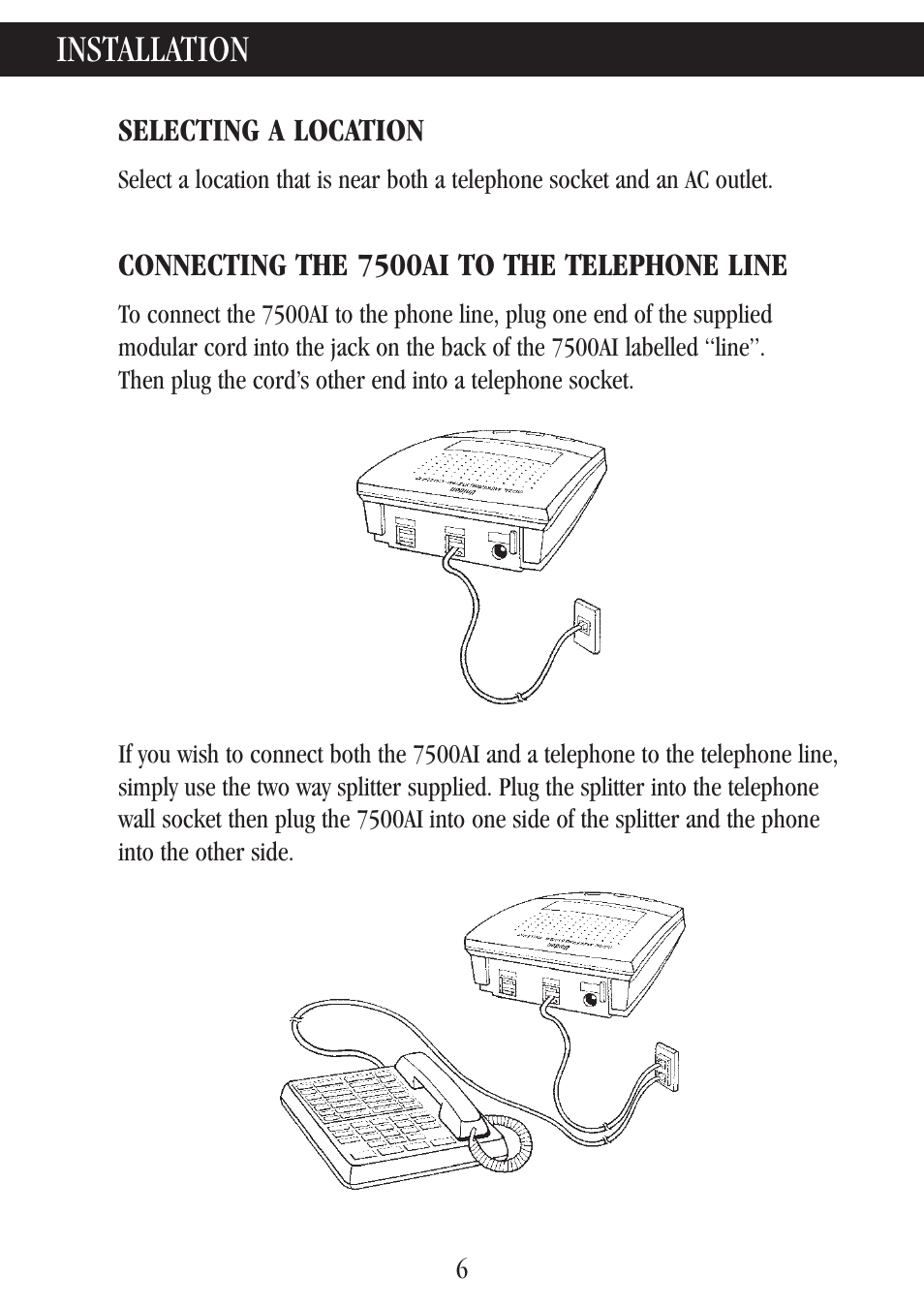 Installation | Uniden 7500AI User Manual | Page 9 / 39
