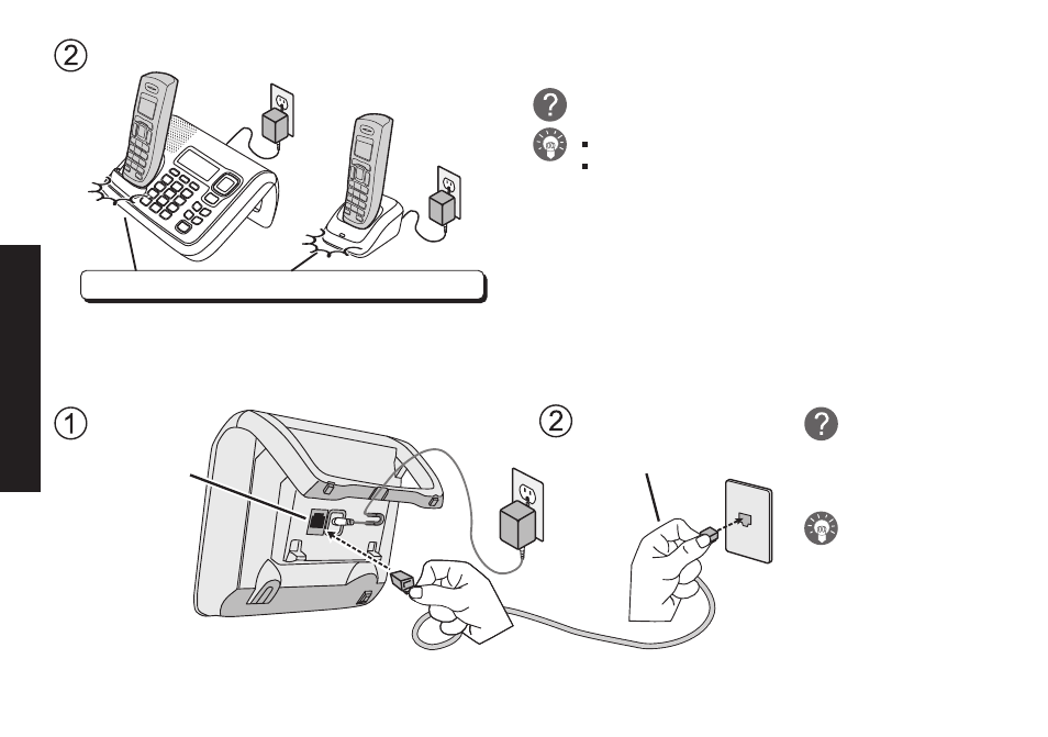 Connecting to the phone line, Connecting.to.the.phone.line | Uniden DECT2085 User Manual | Page 10 / 72