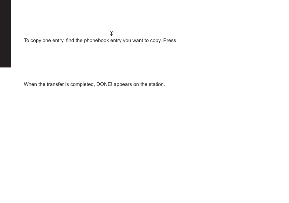 Copying phonebook entries to another station, Copying.phonebook.entries.to.another.station | Uniden DECT2085 User Manual | Page 30 / 72