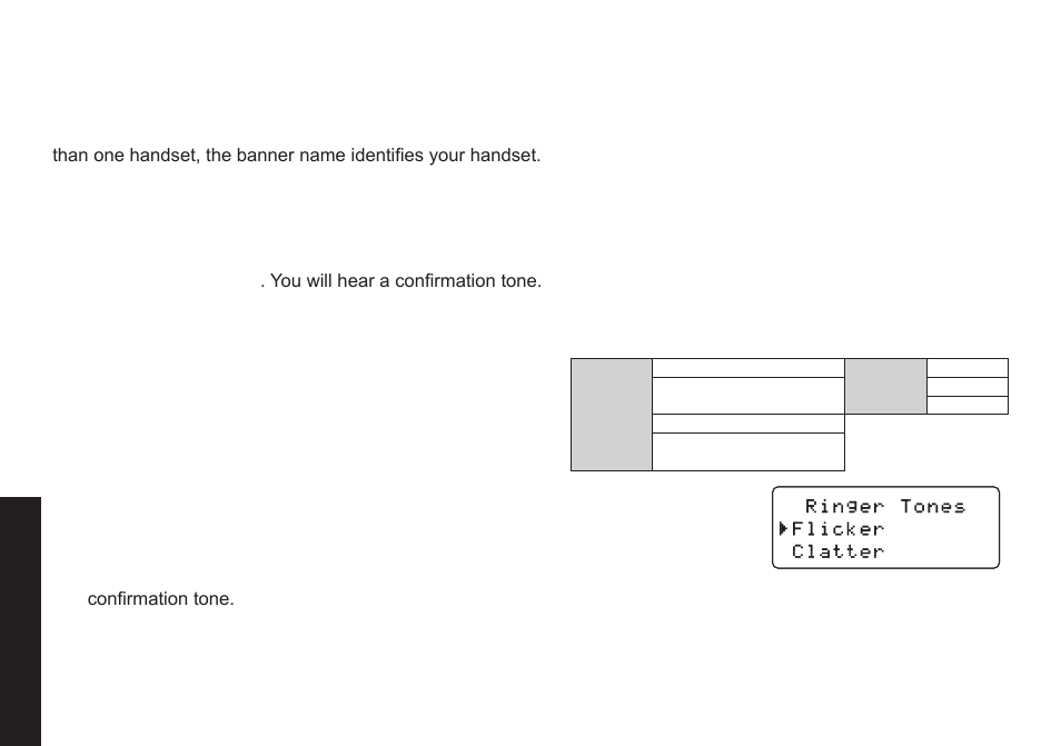 Customizing your phone, Changing the handset banner (handset only), Selecting a ring tone (handset only) | Uniden DECT2085 User Manual | Page 32 / 72