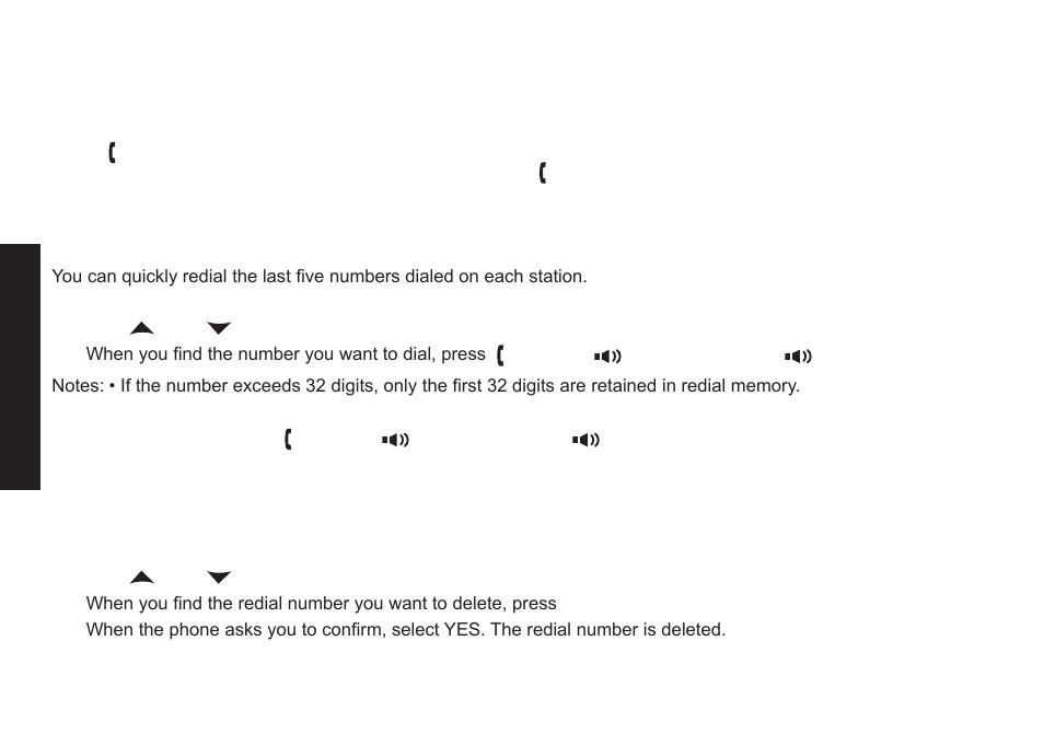 Using call waiting, Redialing a number, Deleting a redial record | Uniden DECT2085 User Manual | Page 38 / 72