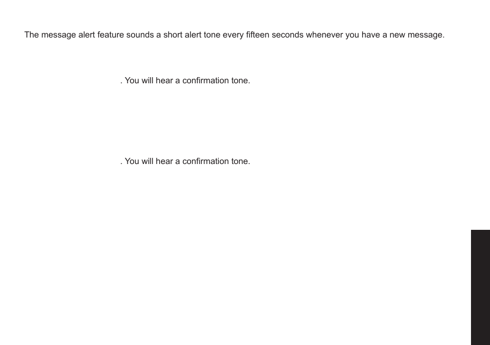 Activating the message alert, Activating call screening on the base | Uniden DECT2085 User Manual | Page 49 / 72