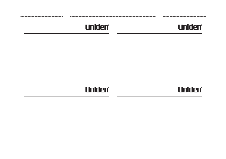 Remote operation card | Uniden DECT2085 User Manual | Page 69 / 72