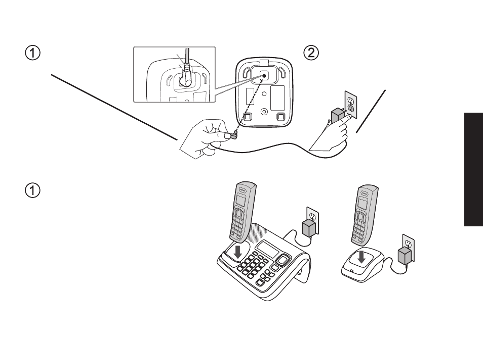 Charging the handset, Charging.the.handset | Uniden DECT2085 User Manual | Page 9 / 72