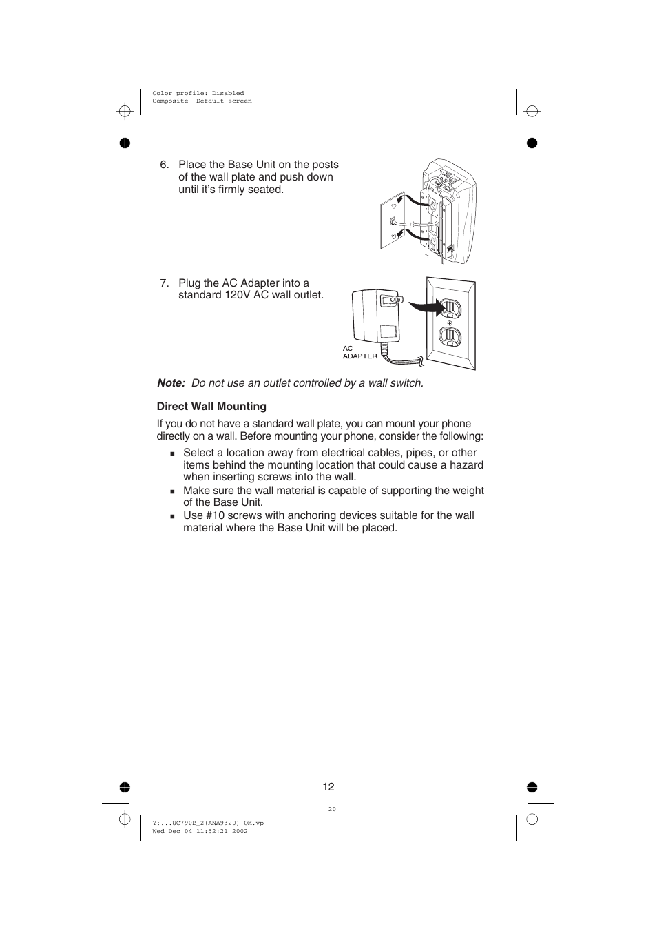 Uniden ANA9320 User Manual | Page 18 / 41