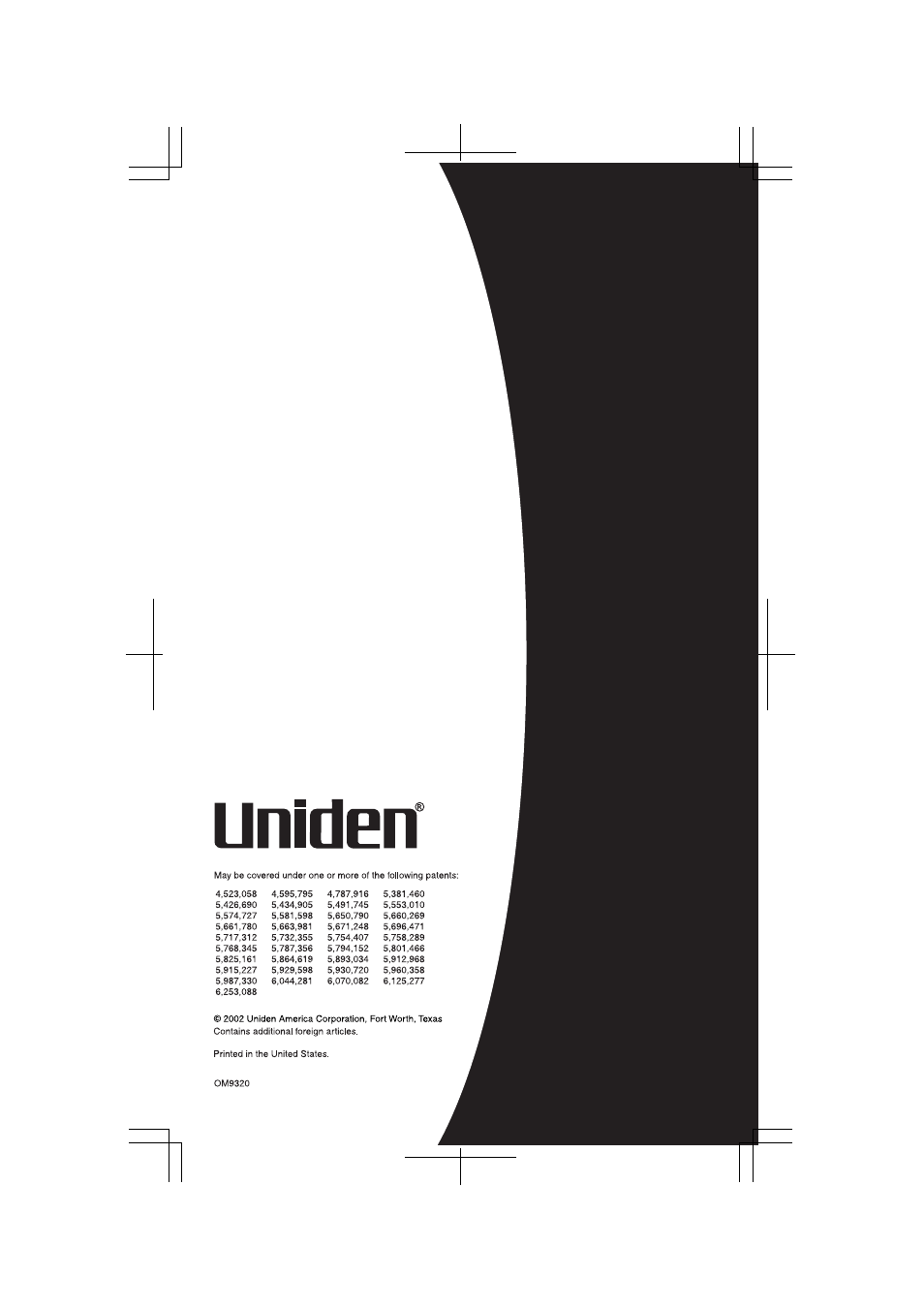 Uniden ANA9320 User Manual | Page 3 / 41