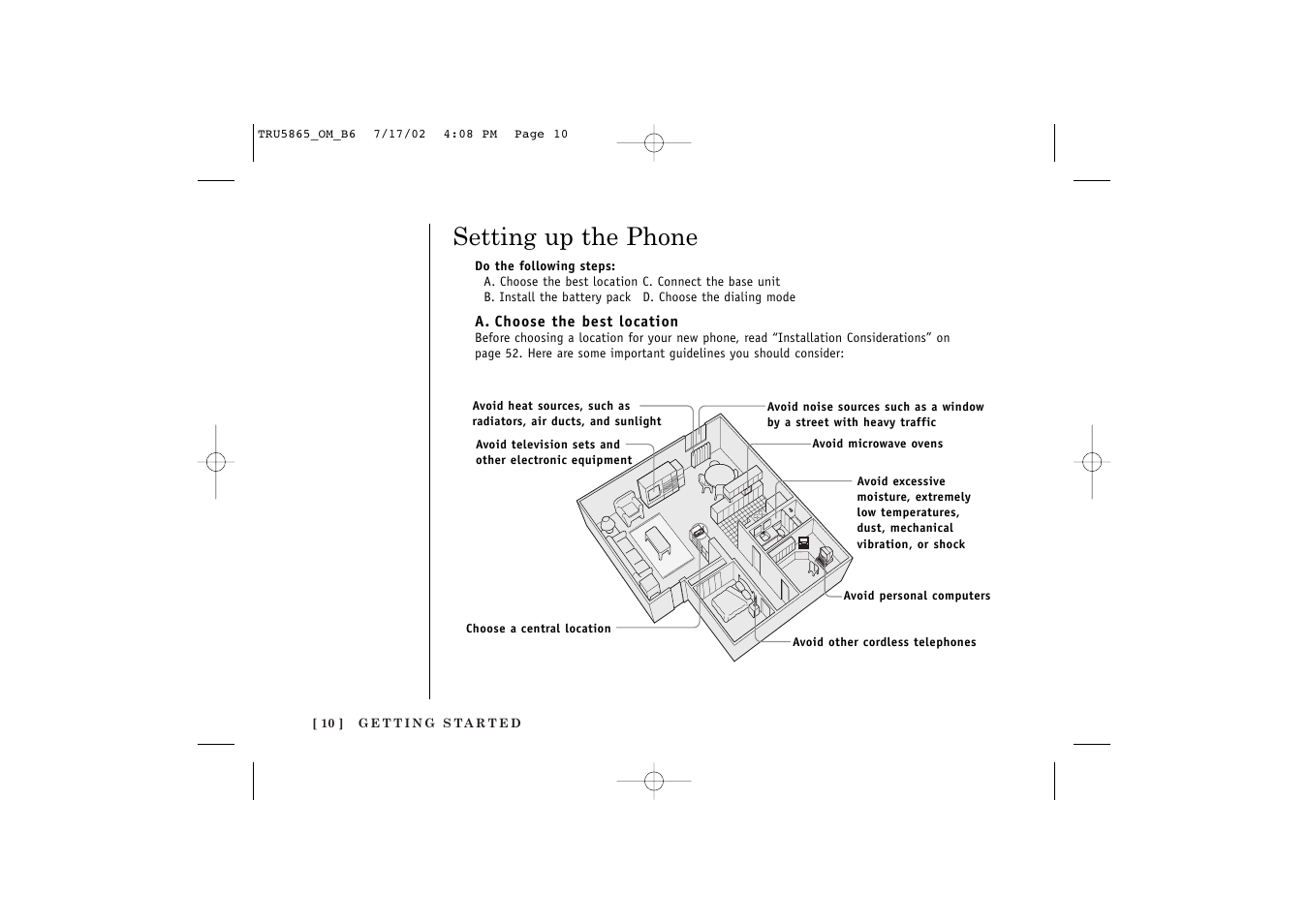 Setting up the phone | Uniden Cordless Telephon User Manual | Page 11 / 57