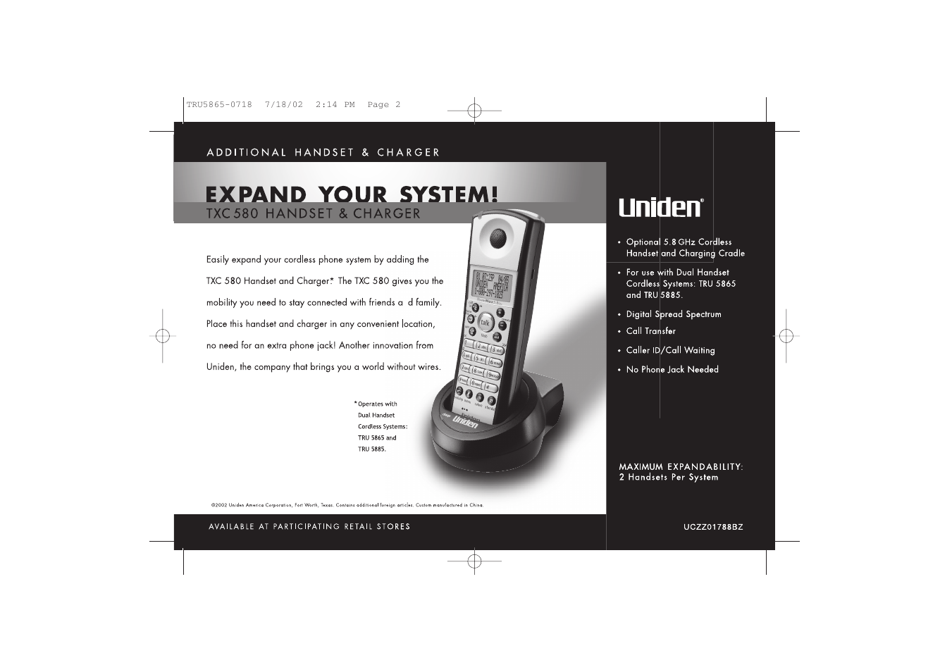 Uniden Cordless Telephon User Manual | Page 57 / 57