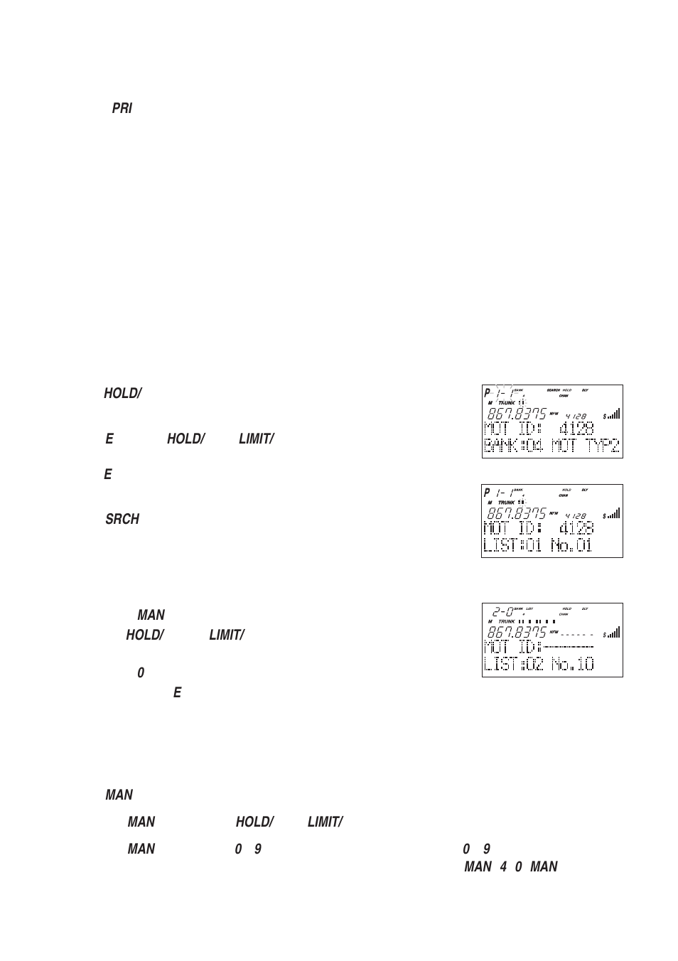 Setting priority in trunking mode, Programming scan lists during search, Deleting a stored id | Uniden UBC780XLT User Manual | Page 51 / 92