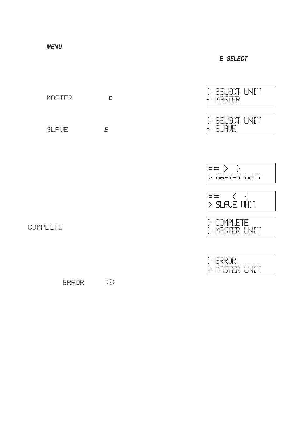 Master, Slave, Complete | Error | Uniden UBC780XLT User Manual | Page 67 / 92