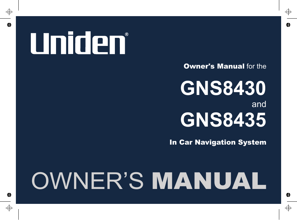 Uniden GNS8435 User Manual | 120 pages