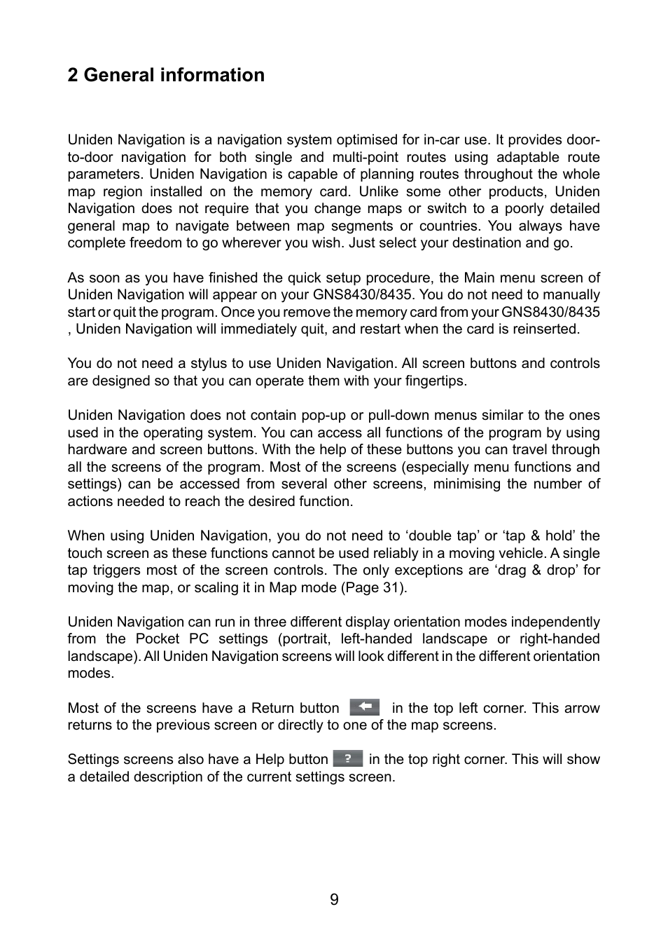 2 general information | Uniden GNS8435 User Manual | Page 37 / 120