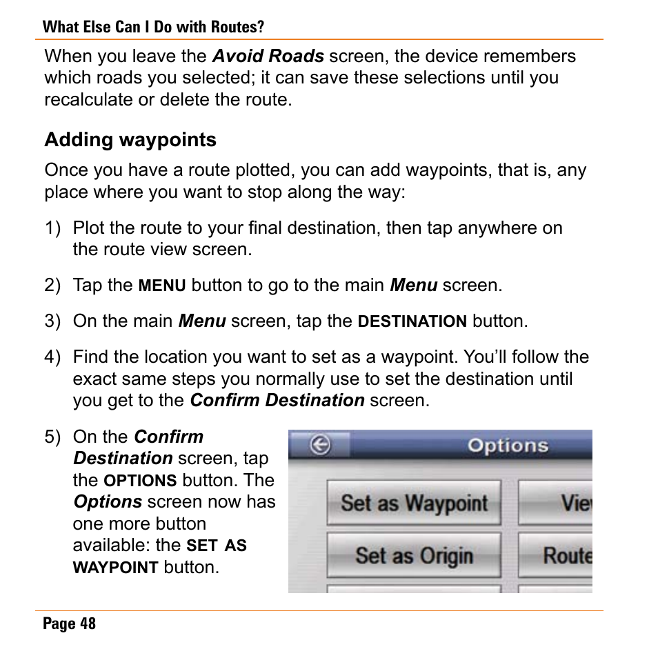 Adding waypoints | Uniden TRAX430 User Manual | Page 48 / 84