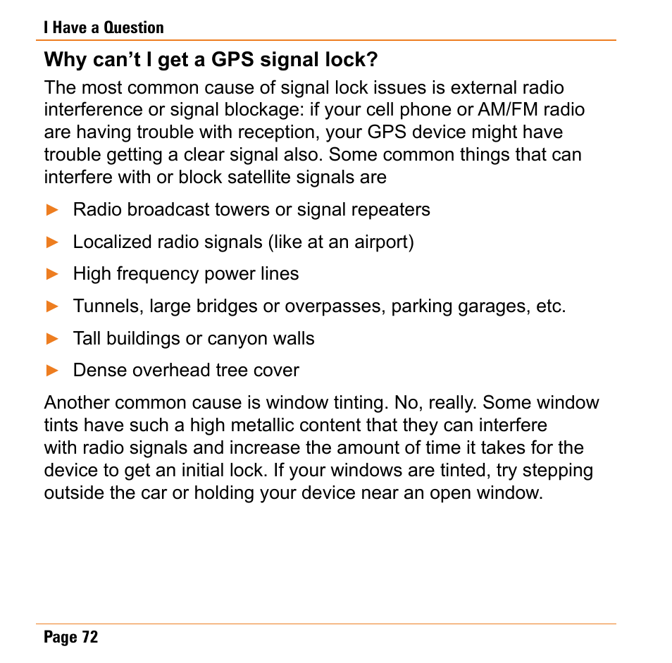 Why can’t i get a gps signal lock | Uniden TRAX430 User Manual | Page 72 / 84
