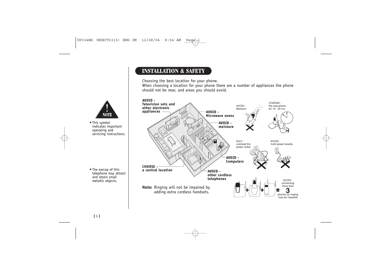 Installation & safety | Uniden 2315 User Manual | Page 2 / 60