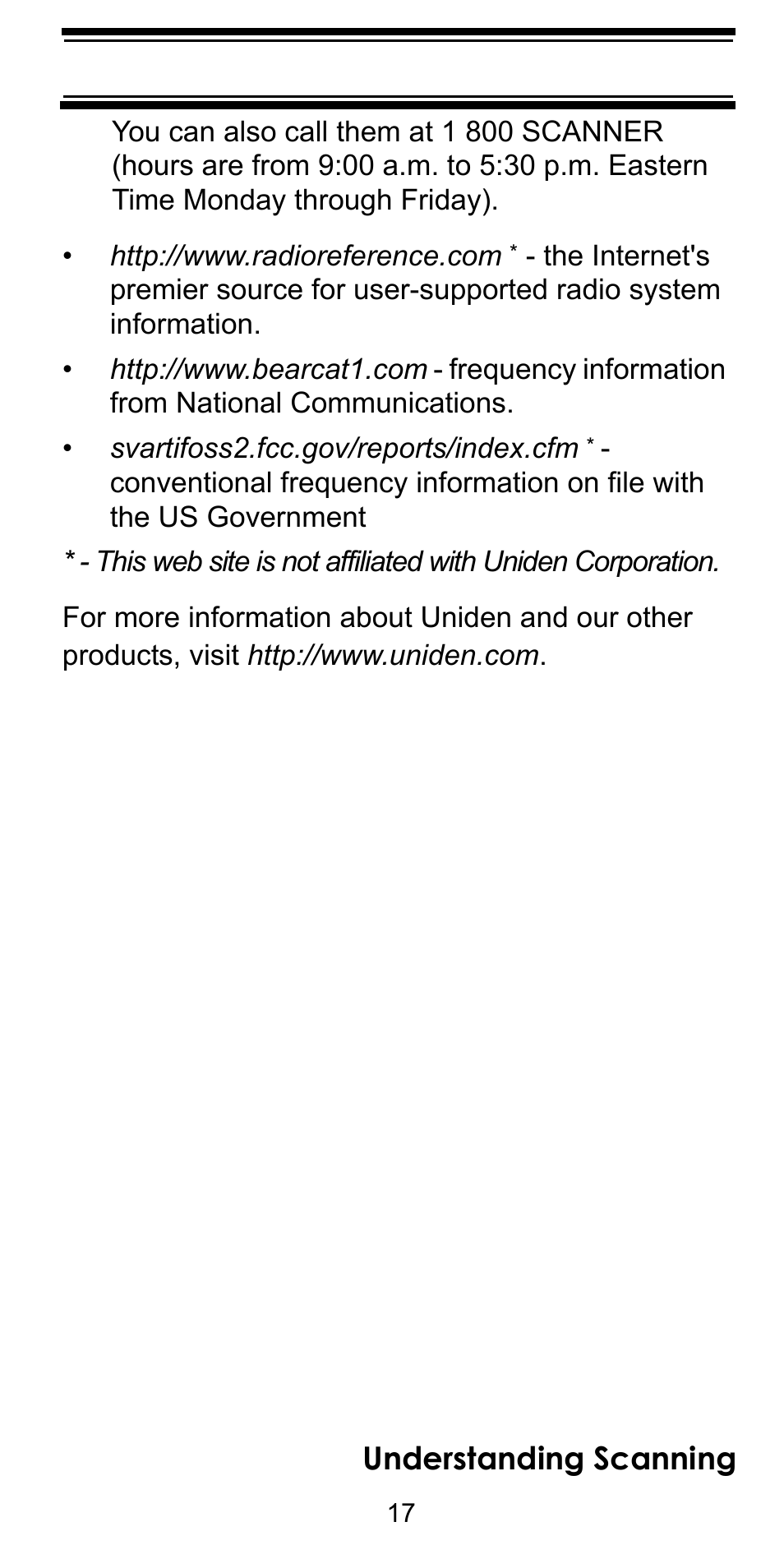 Feature highlights, Understanding scanning | Uniden BEARCAT BC95XLT User Manual | Page 17 / 64