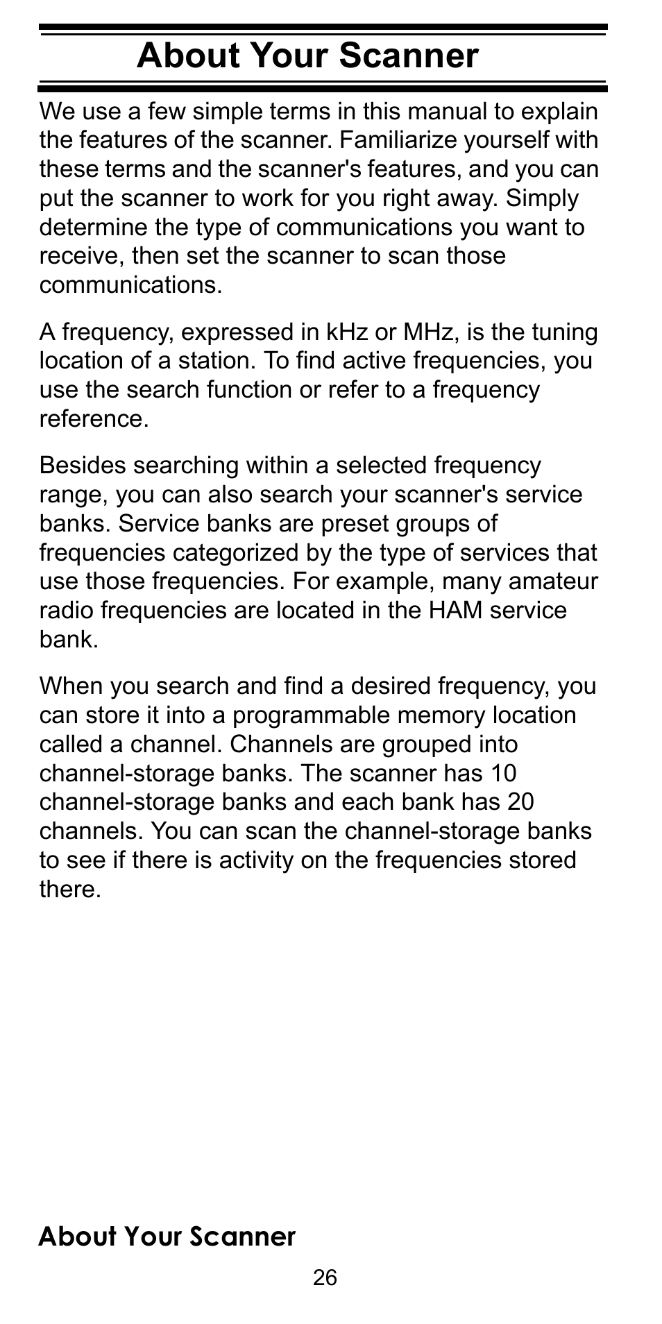 About your scanner | Uniden BEARCAT BC95XLT User Manual | Page 26 / 64