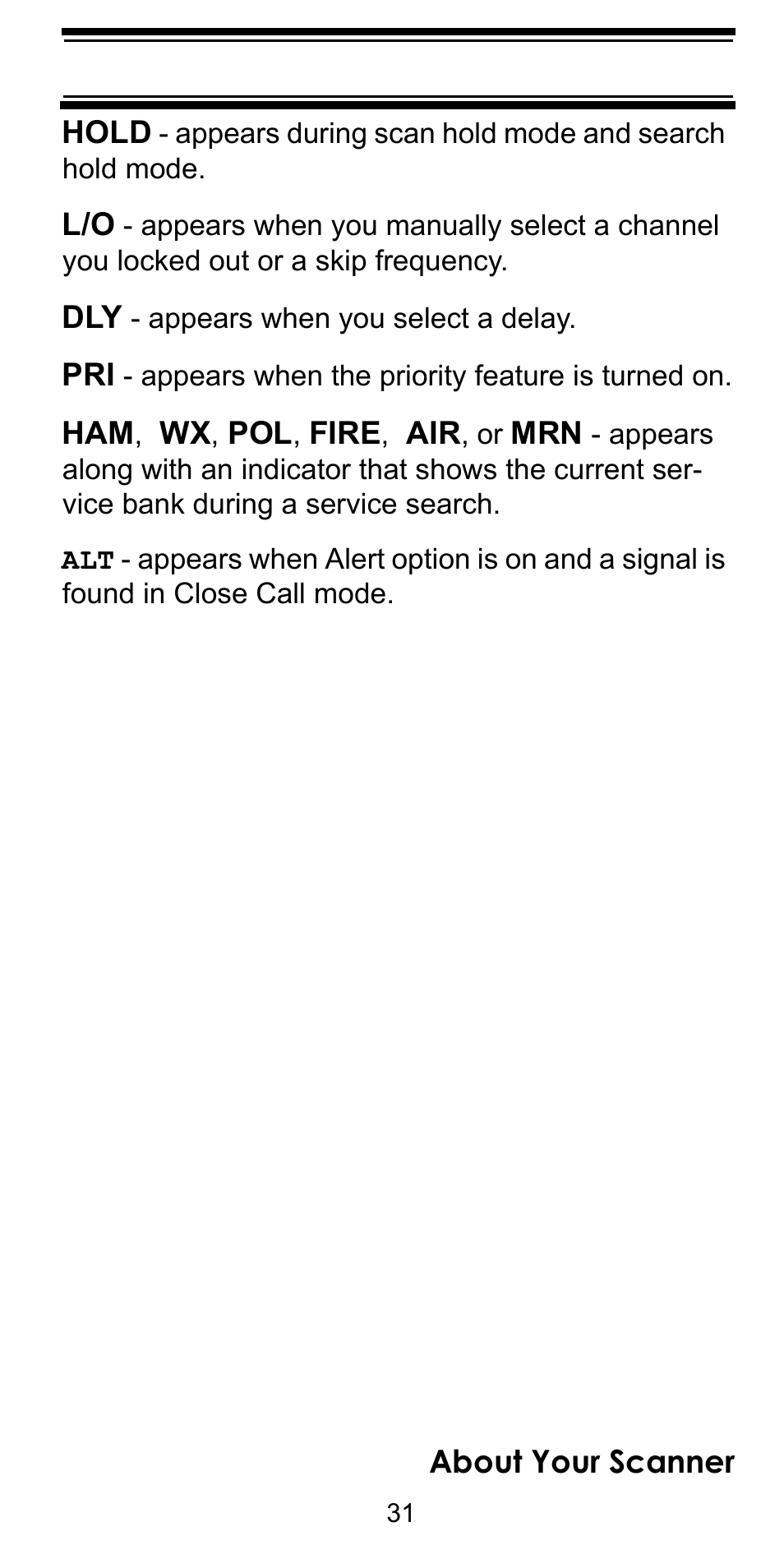 Uniden BEARCAT BC95XLT User Manual | Page 31 / 64