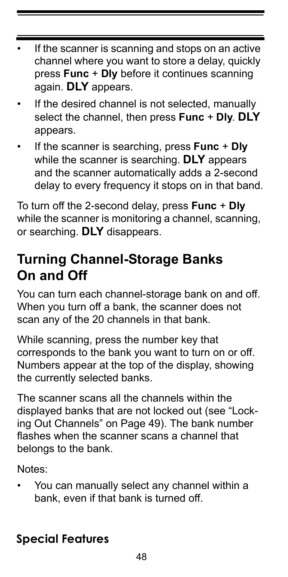 Turning channel-storage banks on and off | Uniden BEARCAT BC95XLT User Manual | Page 48 / 64