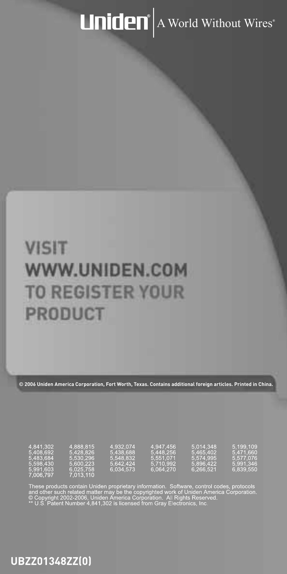 A world without wires | Uniden BEARCAT BC95XLT User Manual | Page 64 / 64