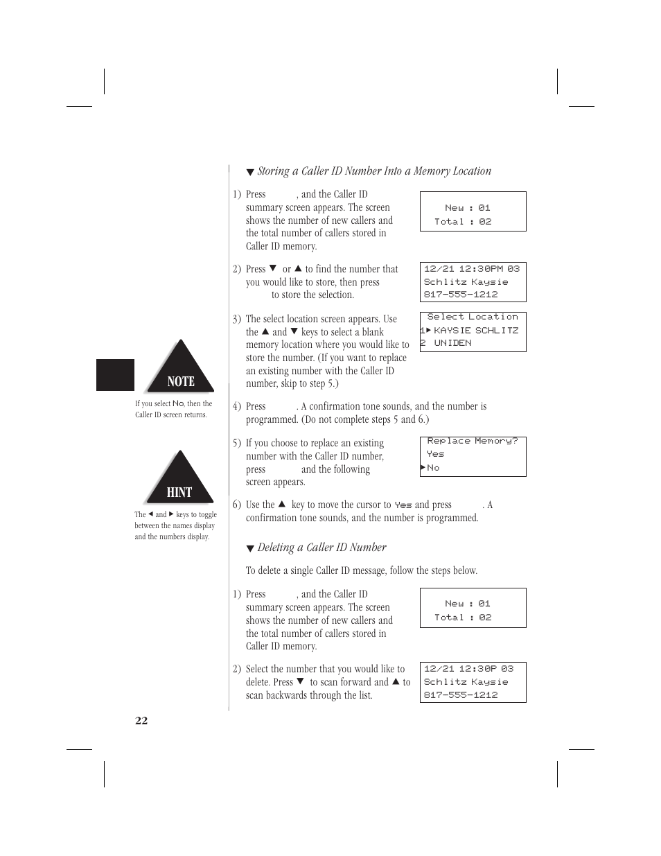 Troubleshooting 25, Quick reference chart 25, Hint | Uniden 1EXI7960 User Manual | Page 26 / 33