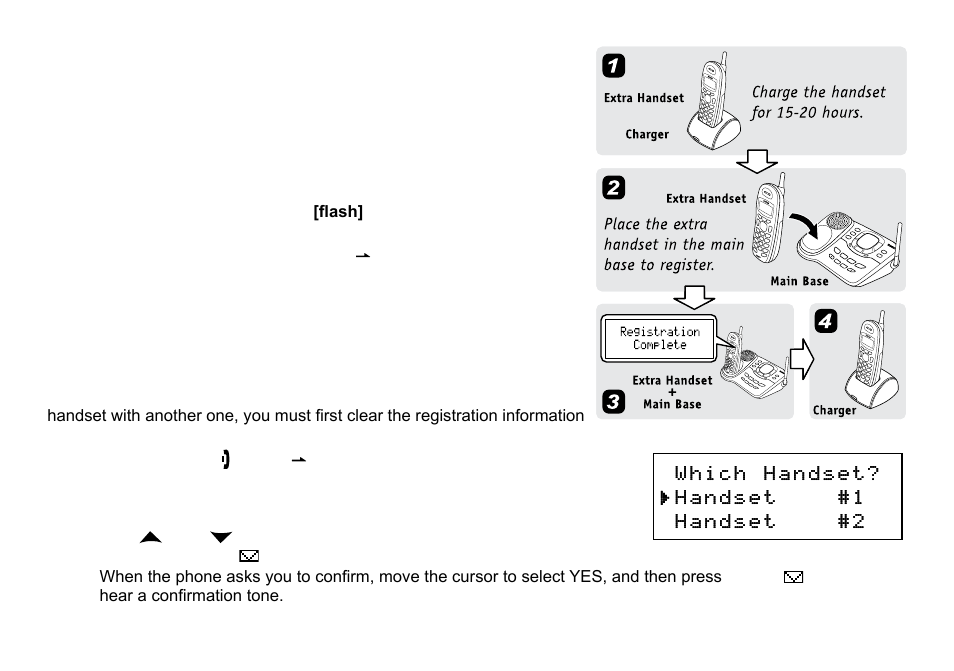 Registering dcx730 or dcx750 handsets, Registering dcx640 or dcx700 handsets, Resetting handsets | Resetting.handsets | Uniden DCT738 User Manual | Page 21 / 76