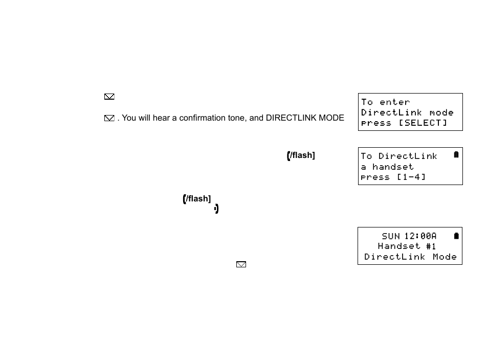 Using the directlink™ communication feature, Making a directlink™ call, Exiting directlink™ communication | Using.the.directlink™.communication.feature | Uniden DCT738 User Manual | Page 39 / 76