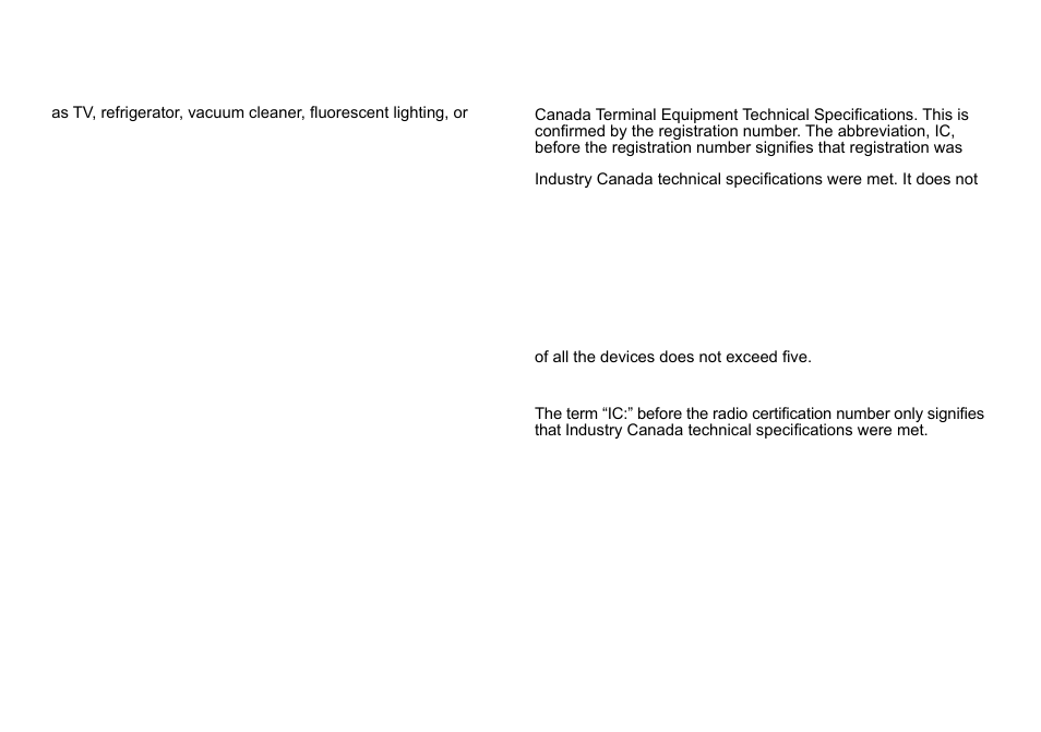 Radio interference, Cordless telephone privacy, I.c. notice | Terminal equipment | Uniden DCT738 User Manual | Page 66 / 76