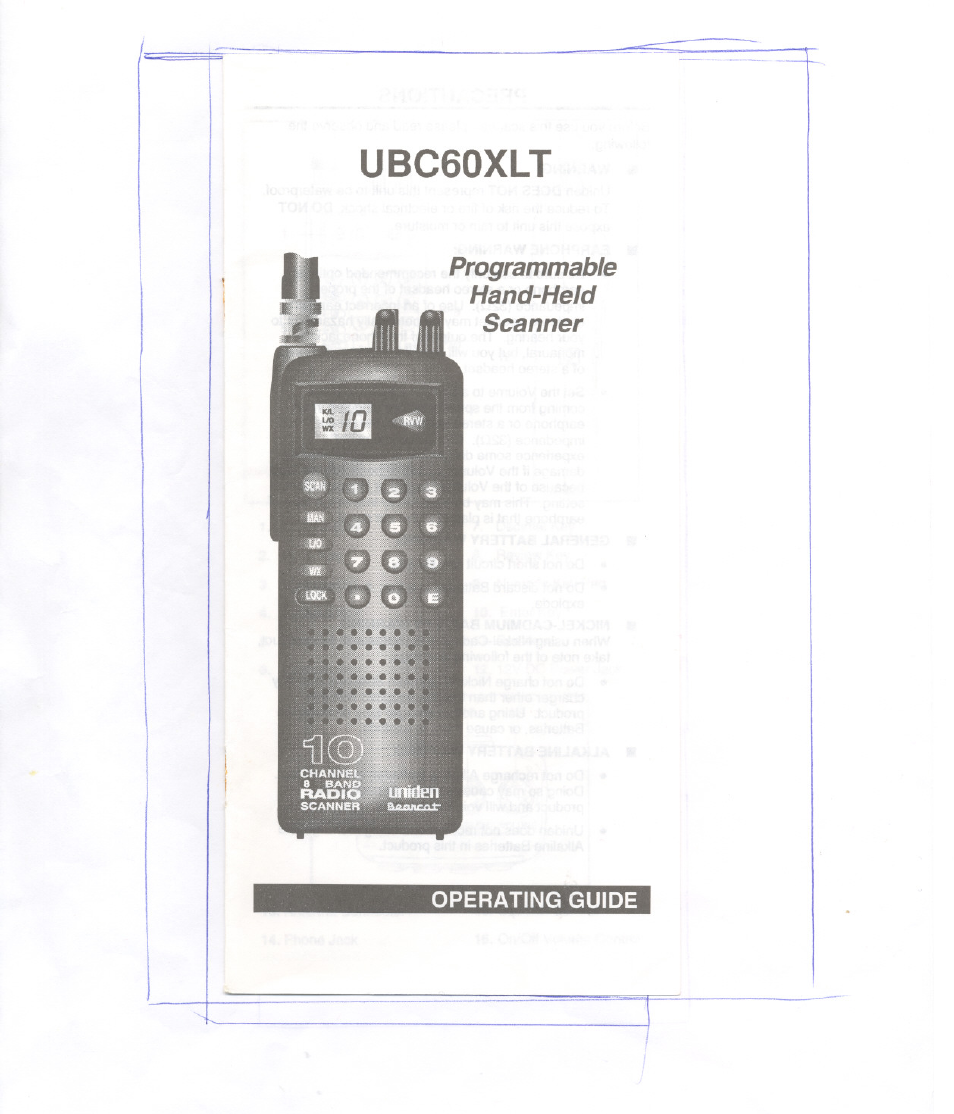 Uniden UBC60XLT User Manual | 28 pages