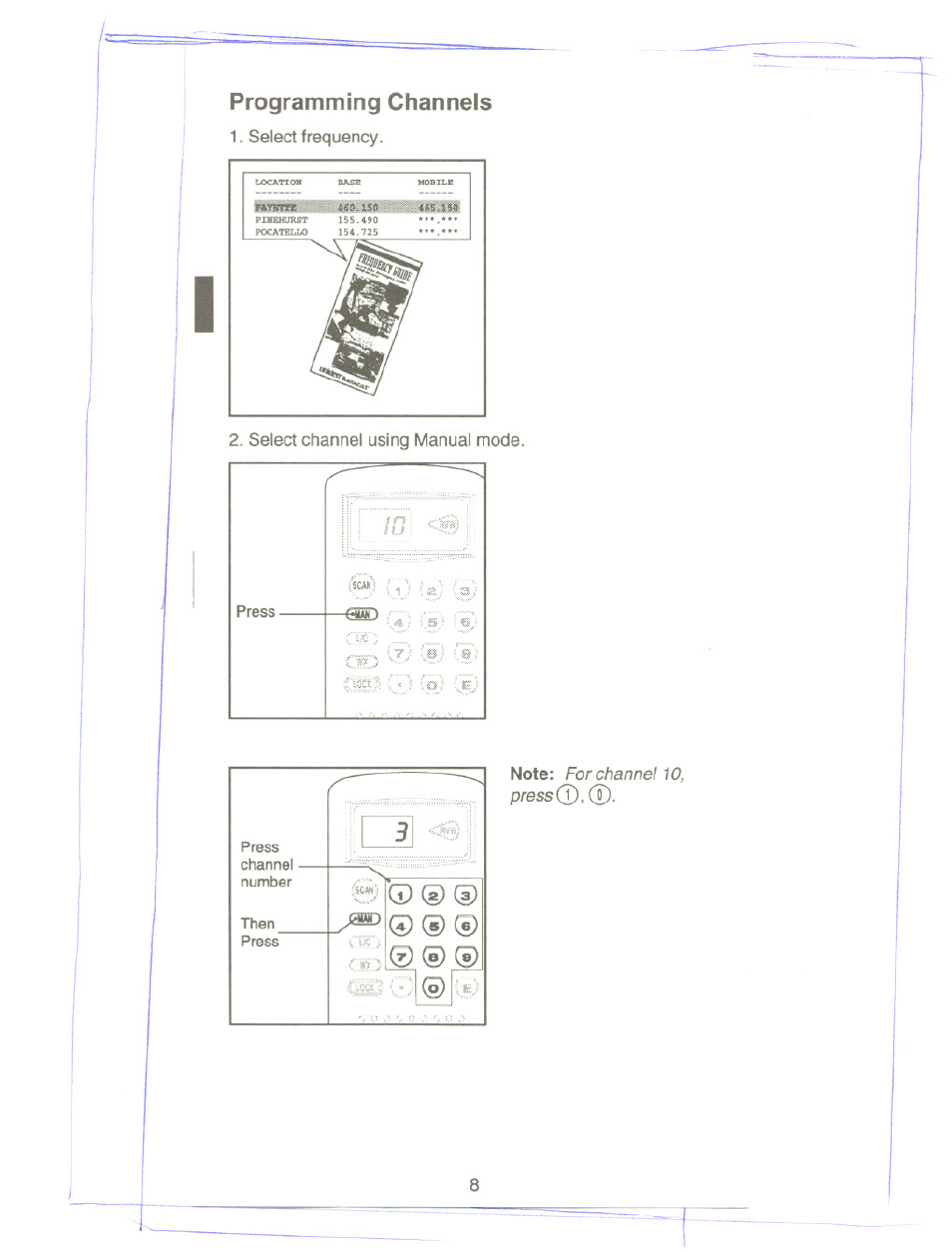 Programming channels | Uniden UBC60XLT User Manual | Page 10 / 28
