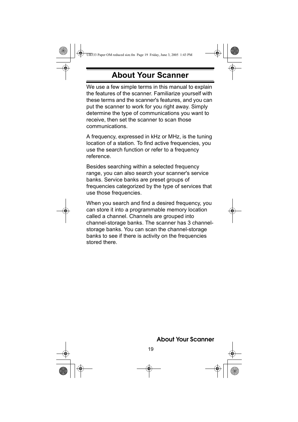 About your scanner | Uniden UBC30XLT User Manual | Page 19 / 40