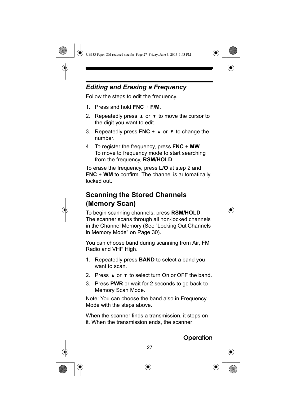 Uniden UBC30XLT User Manual | Page 27 / 40