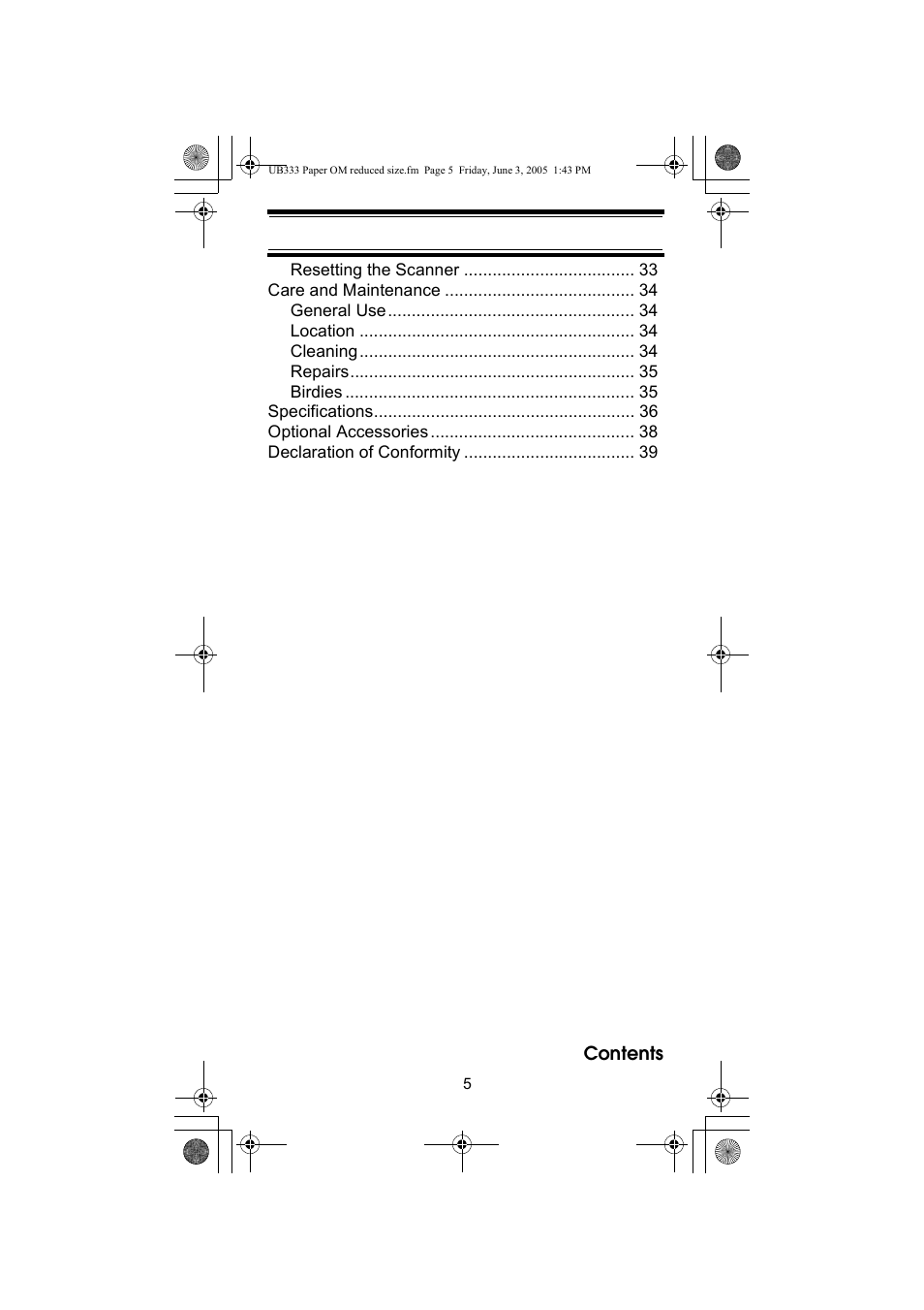 Uniden UBC30XLT User Manual | Page 5 / 40