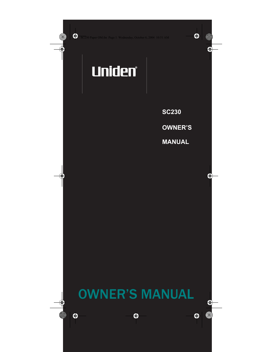 Uniden SC230 User Manual | 99 pages