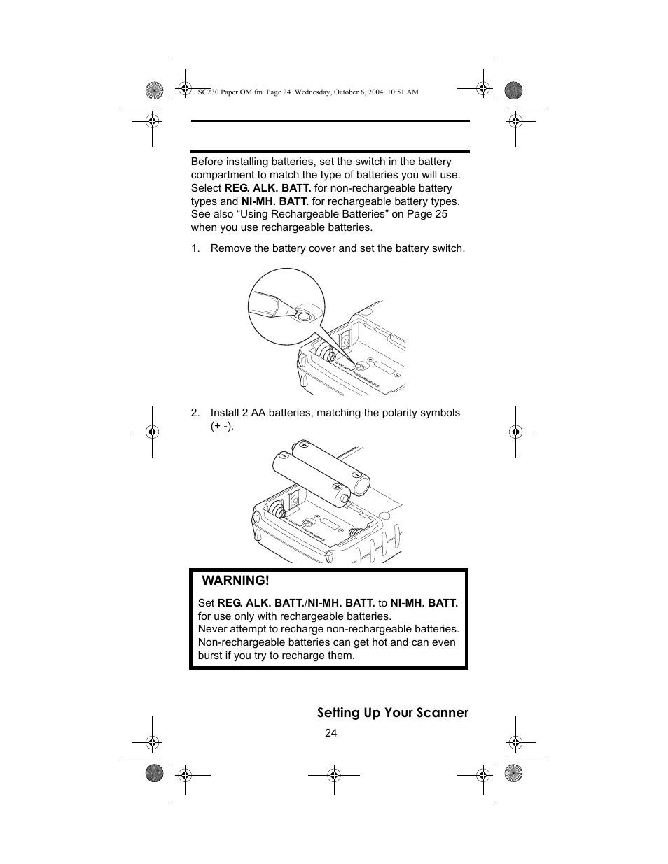 Uniden SC230 User Manual | Page 24 / 99
