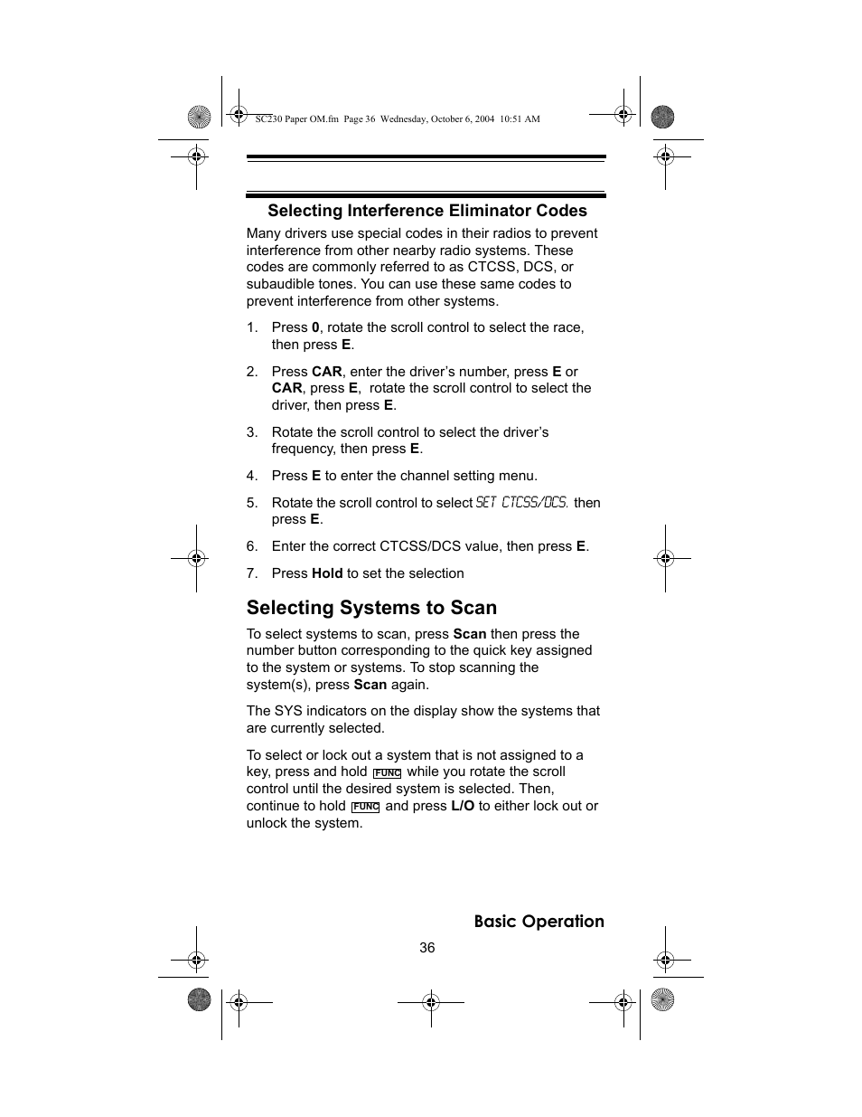 Selecting systems to scan | Uniden SC230 User Manual | Page 36 / 99