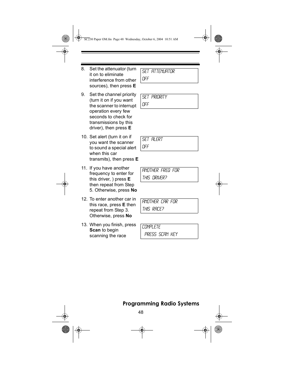 Uniden SC230 User Manual | Page 48 / 99